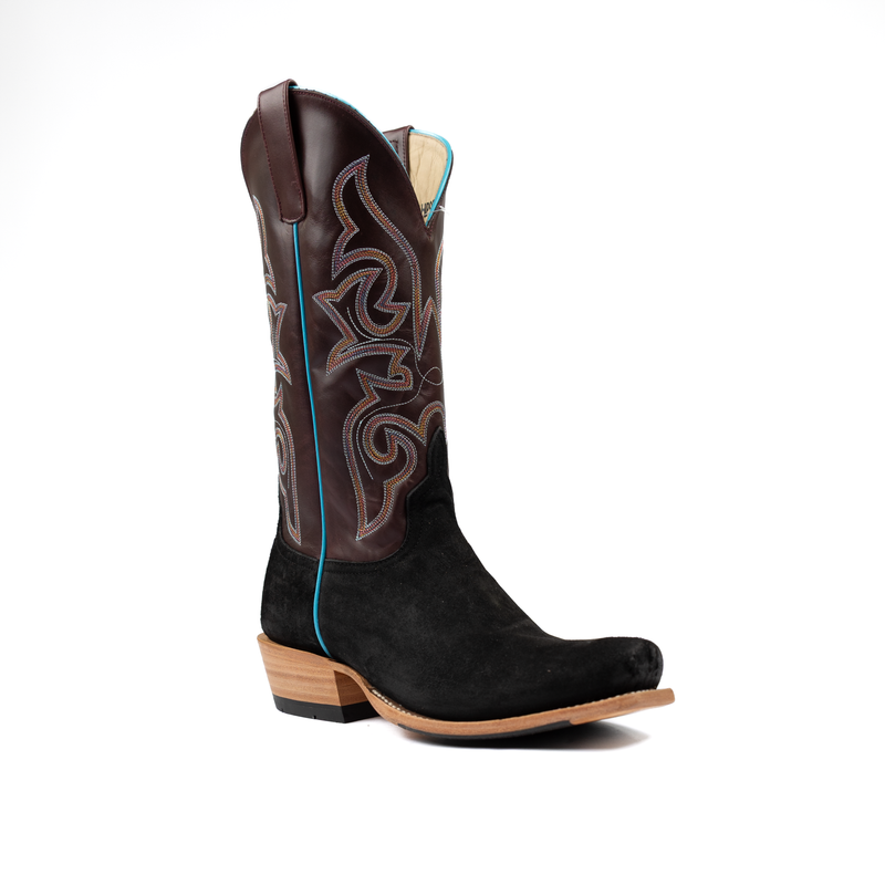 Reloj Horse Power Top Hand para hombre, color negro liso, de avestruz con reverso y tapa color vino de 13 pulgadas, HP9522