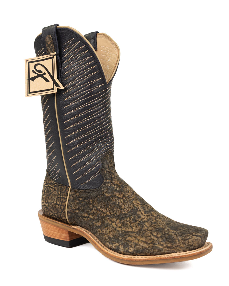 Fenoglio Men's Saddle Safari Elephant Cutter Toe Boots