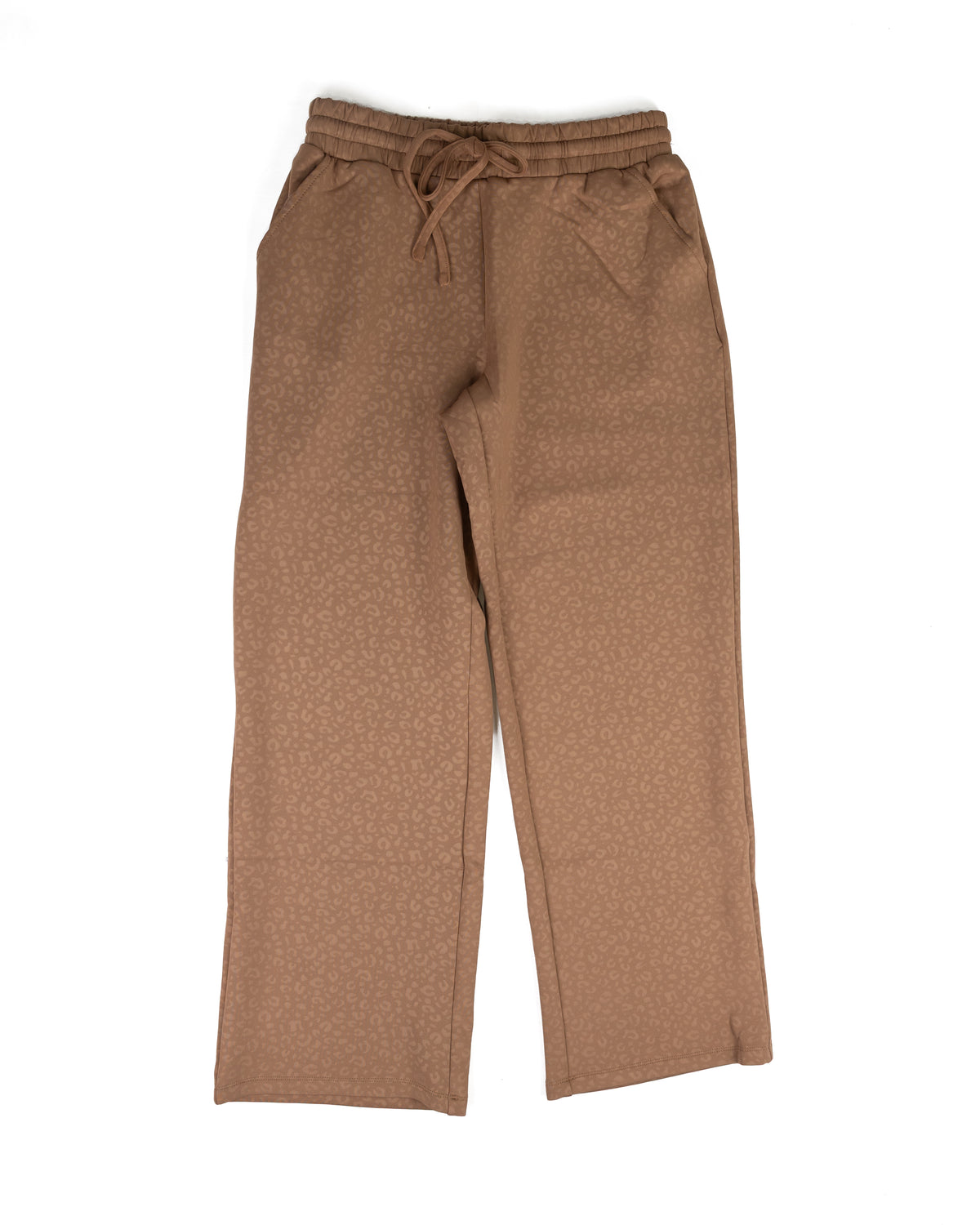 Women's Brown Leopard Print Relaxed Fit Sweatpants