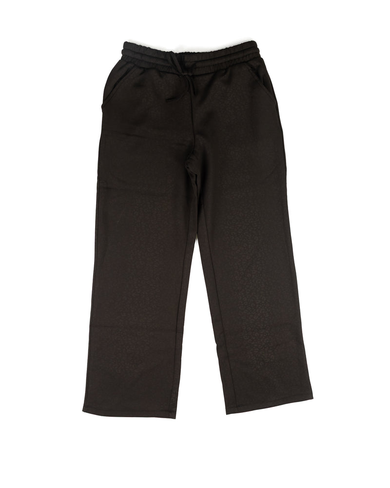 Women's Black Leopard Print Relaxed Fit Sweatpants