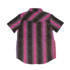 Boy's Rock and Roll Aztec Striped tek Short Sleeve Snap Shirt BBN3S08684