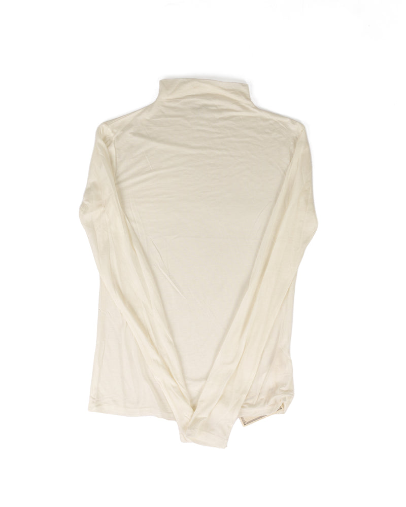 Mystree Women's Ivory Mock Neck Tencel Top 