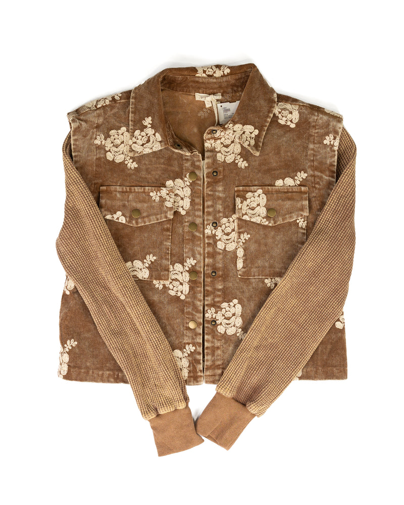 Mystree Women's Toffee Embroidered Vest Jacket 