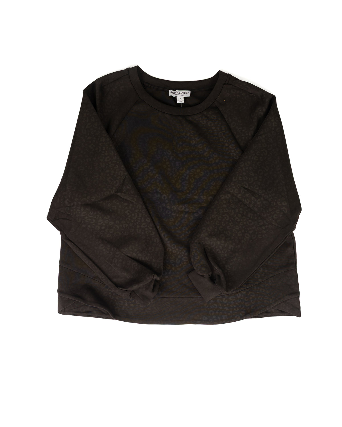 Women's Black Leopard Print Relaxed Fit Sweatshirt 