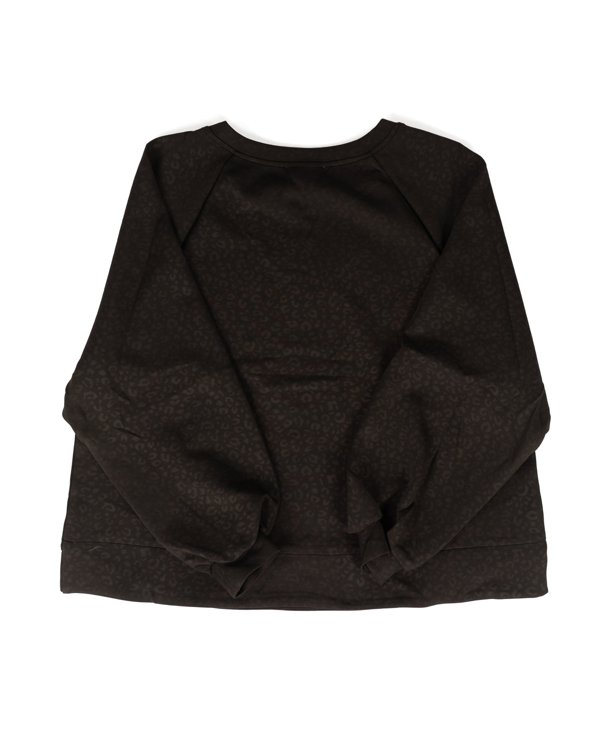 Women's Black Leopard Print Relaxed Fit Sweatshirt 