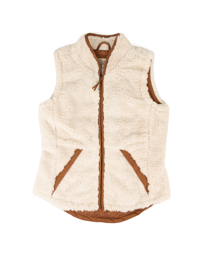 Cripple Creek Women's Ivory Sherpa Vest CR19048