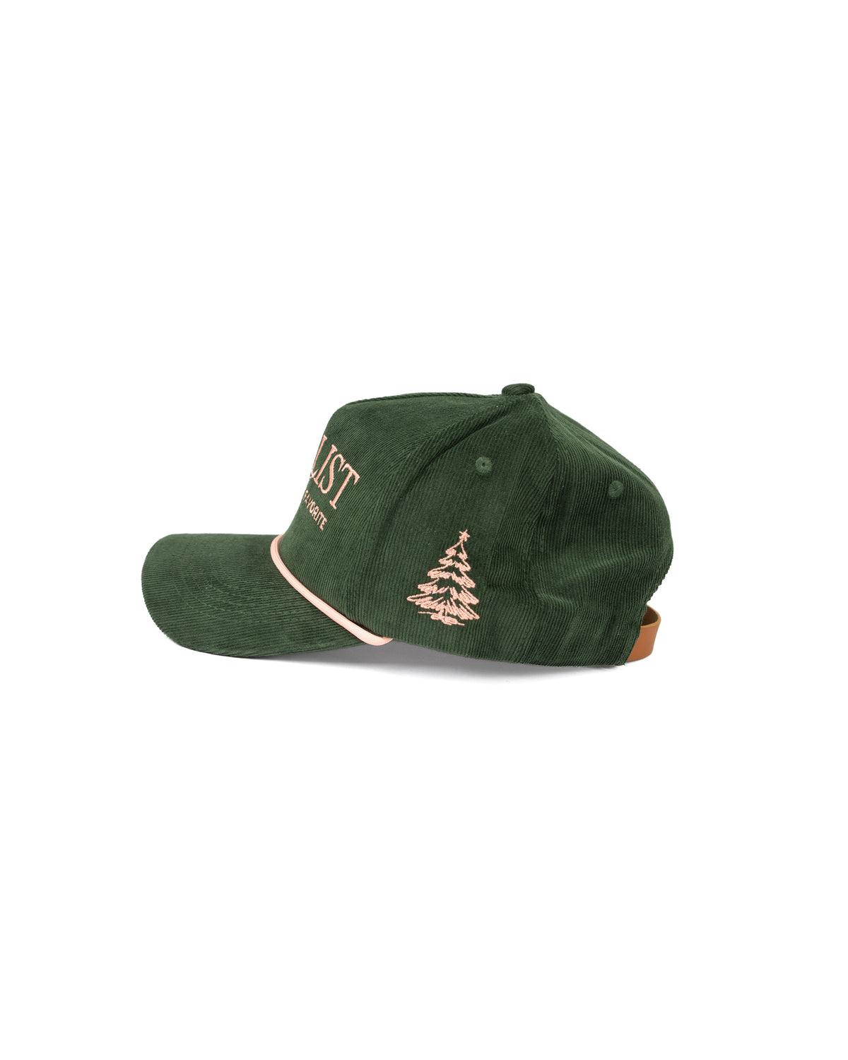 Women's Green Corduroy "Nice List" Trucker Style Cap 