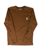 Carhartt Men's Long Sleeve Brown Irvine Duck T-shirt 107830-RC8