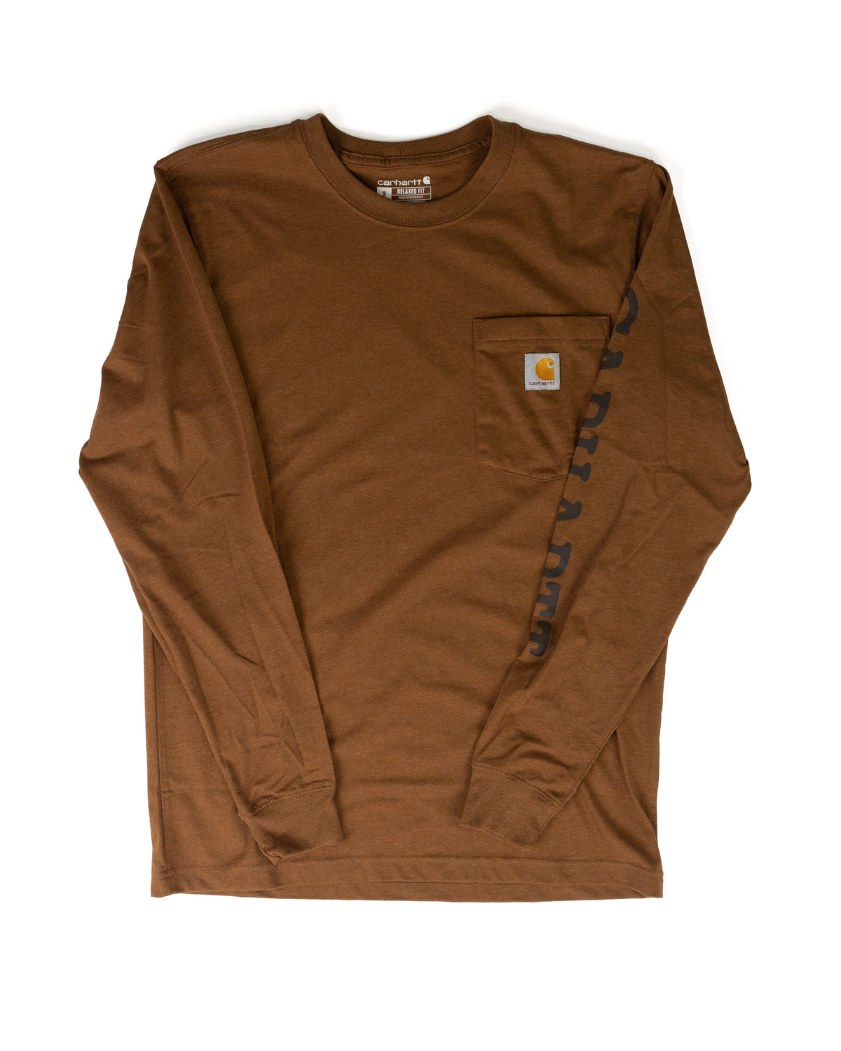 Carhartt Men's Long Sleeve Brown Irvine Duck T-shirt 107830-RC8