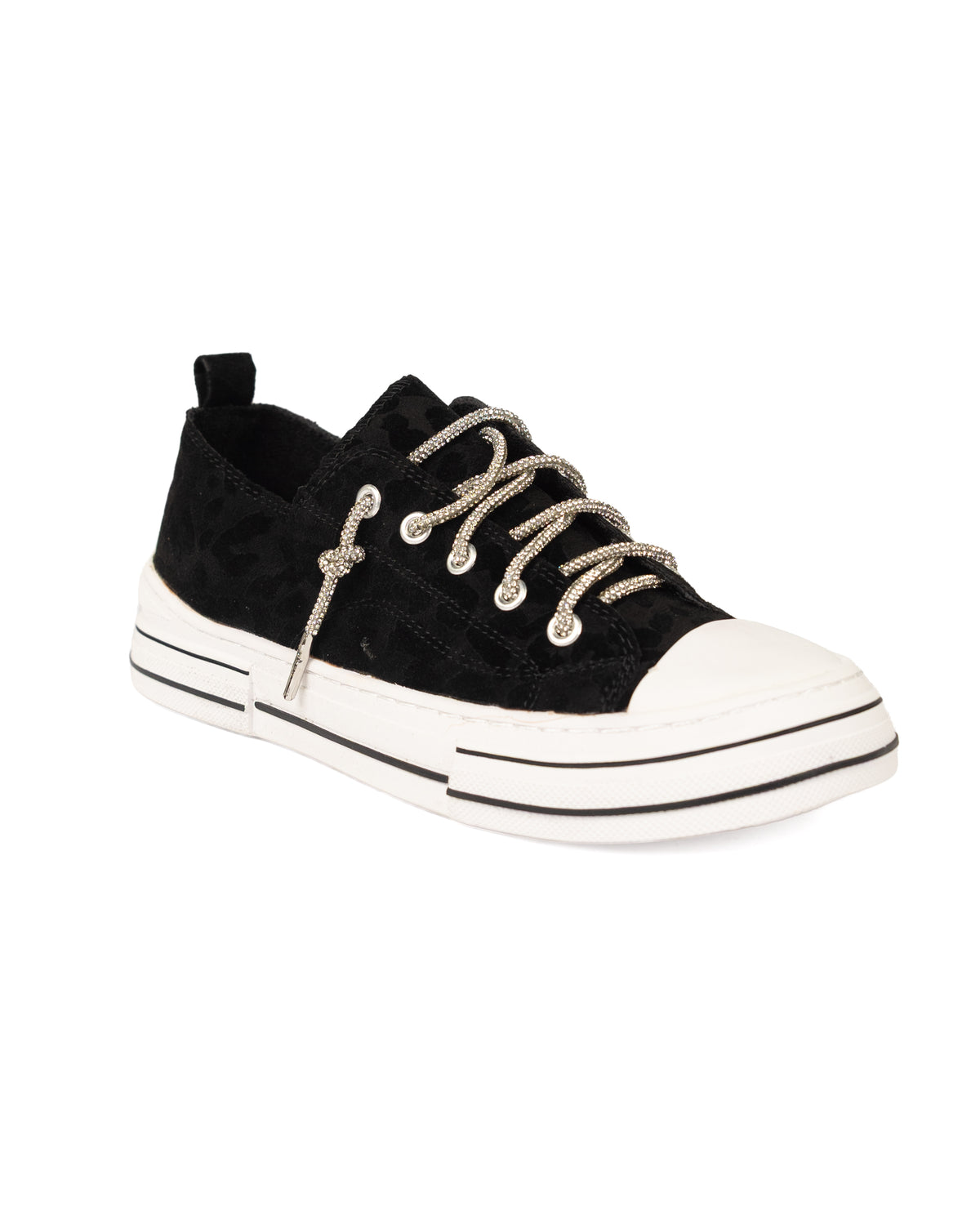 Very G Women's Black Aman Leopard 2 Casual Shoes