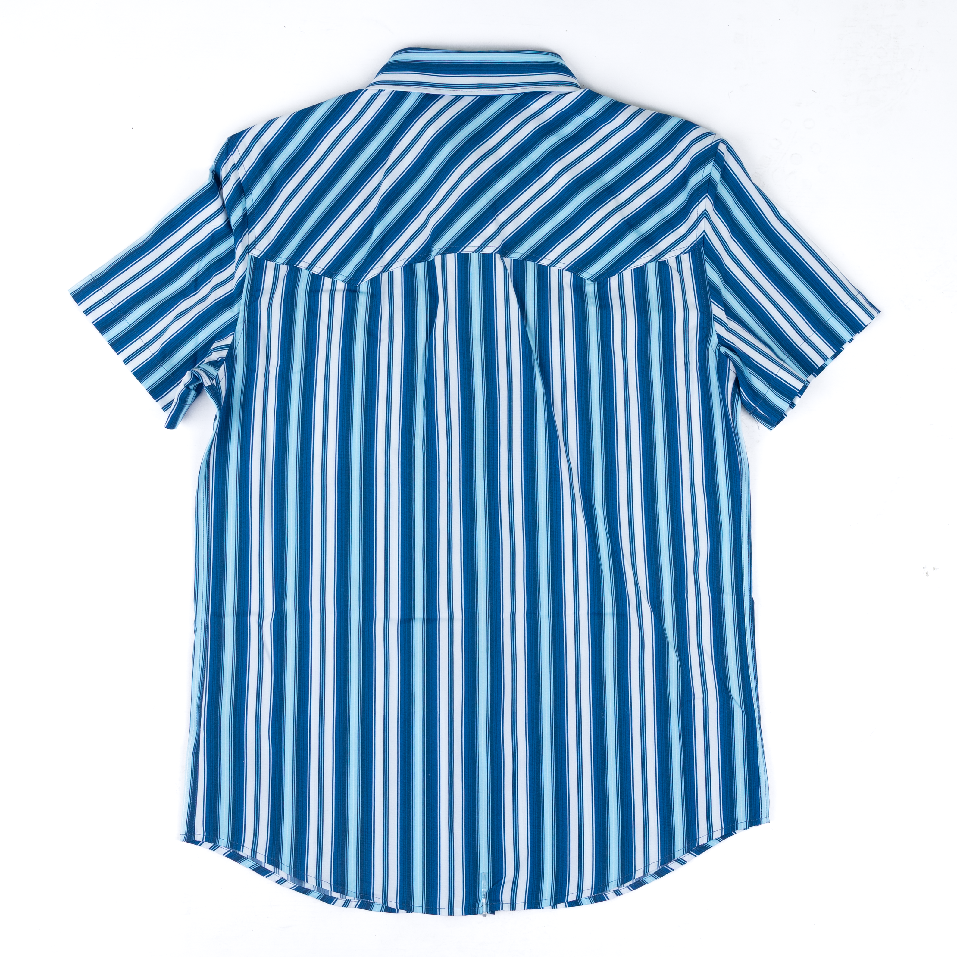 Men's Panhandle Short Sleeve Blue Striped Snap Shirt TMN3S08987