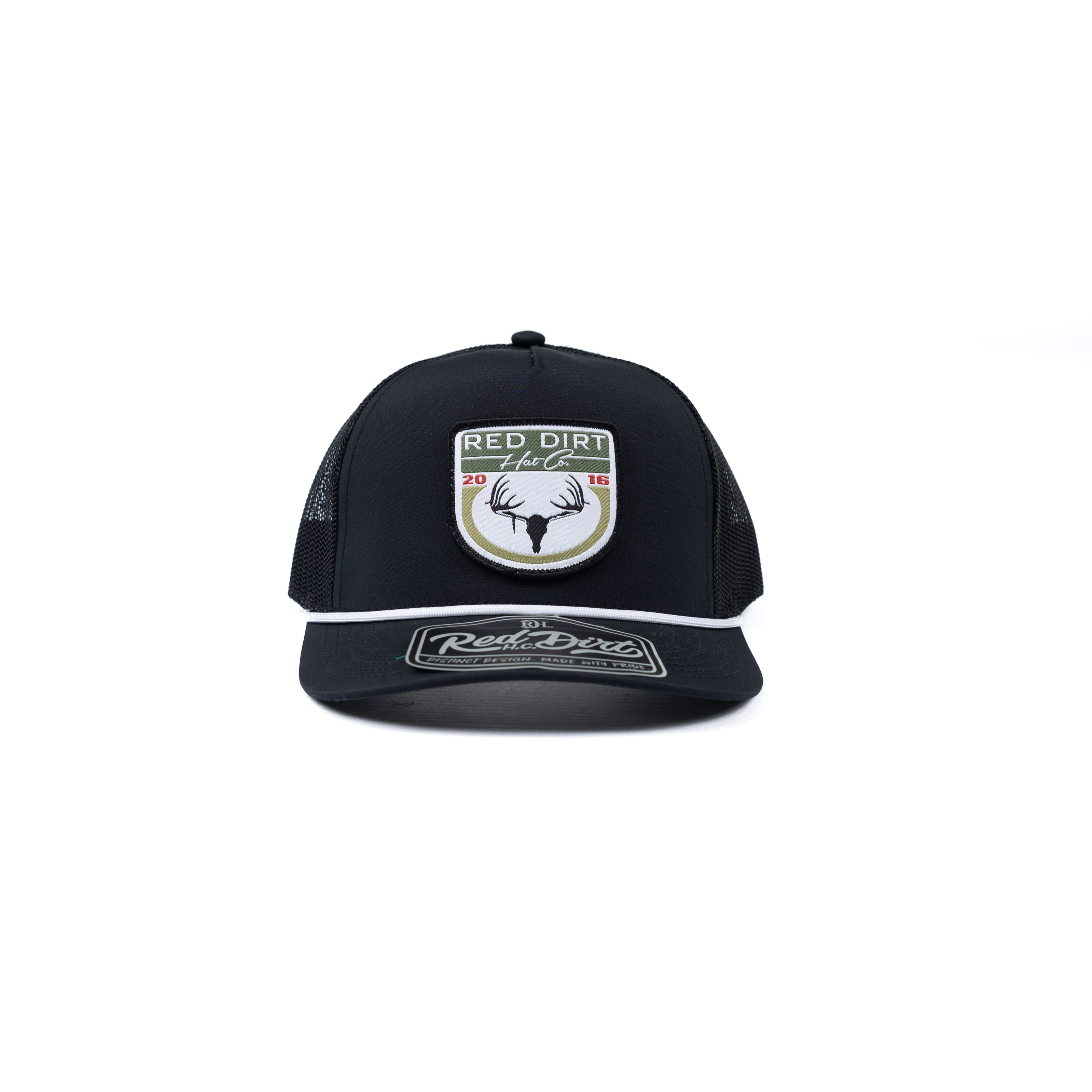 Men's Red Dirt Hat Co Black Cap with Trophy Buck Patch RDHC-623