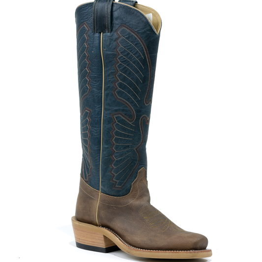 Olathe Sand Angry Elk with 16" Indigo Navajo Bison Tops TT16 - Crazy House Western Wear