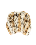 Women's Cream Multi Faux Fur Crop Jacket 