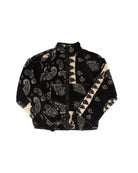 Rock and Roll Women's Black Paisley Printed Sherpa Jacket BW92C09370