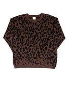Women's Brown and Black Cheetah Print Sweater