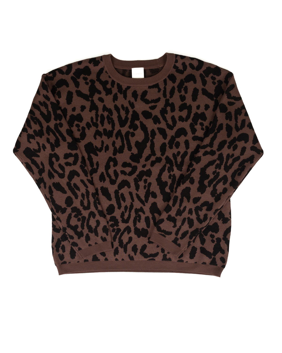 Women's Brown and Black Cheetah Print Sweater