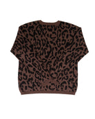 Women's Brown and Black Cheetah Print Sweater