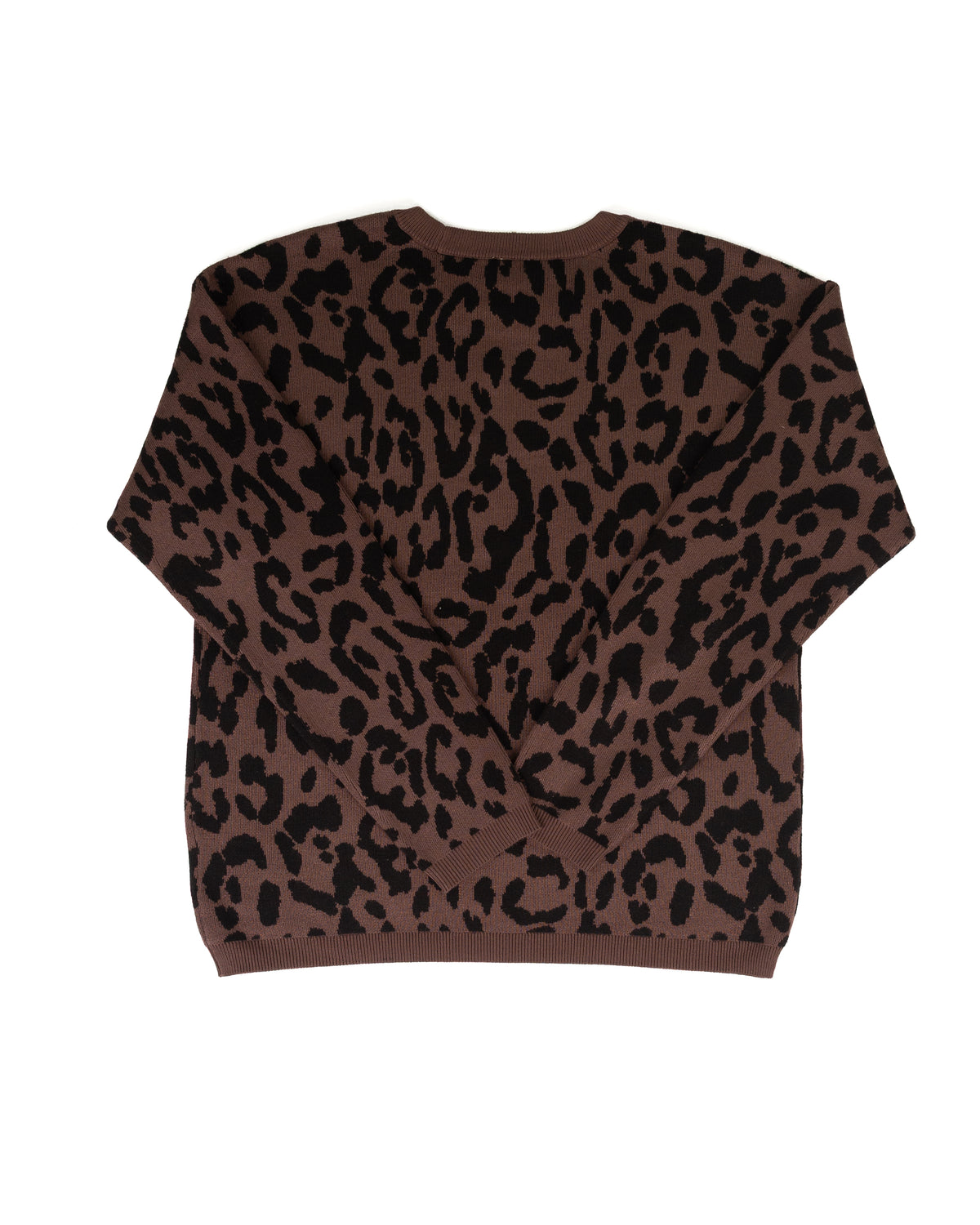 Women's Brown and Black Cheetah Print Sweater