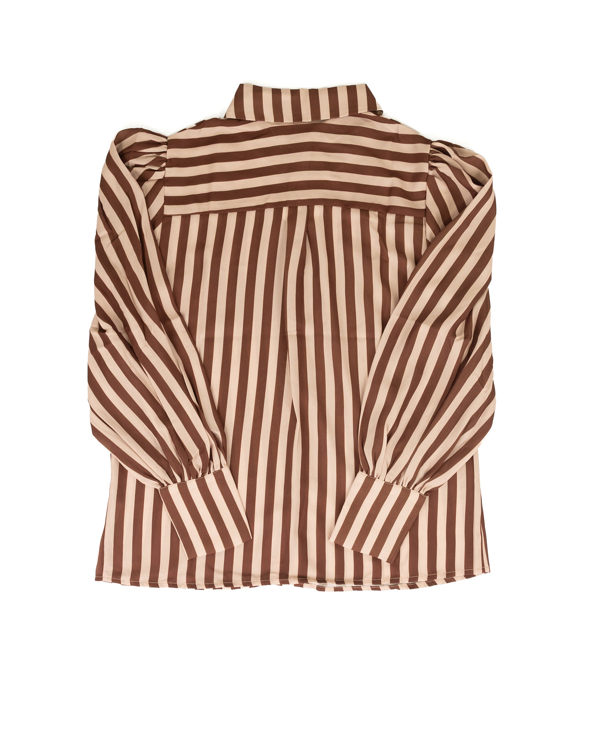 Turquoise Haven Long Sleeve Pink and Brown Striped Button Up Shirt TH11 