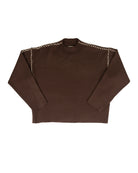 Women's Chocolate Sweater With Tan Stitching