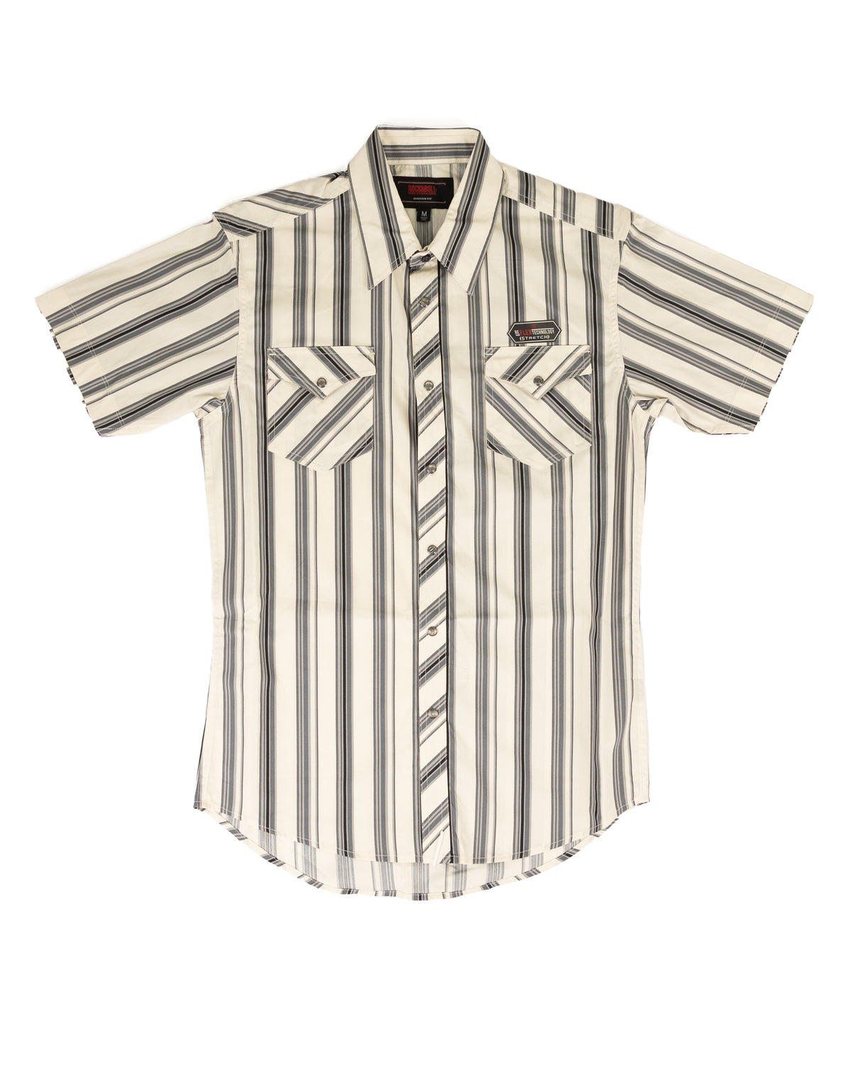 Rock and Roll Men's Short Sleeve Striped Snap Shirt BMN3S09650
