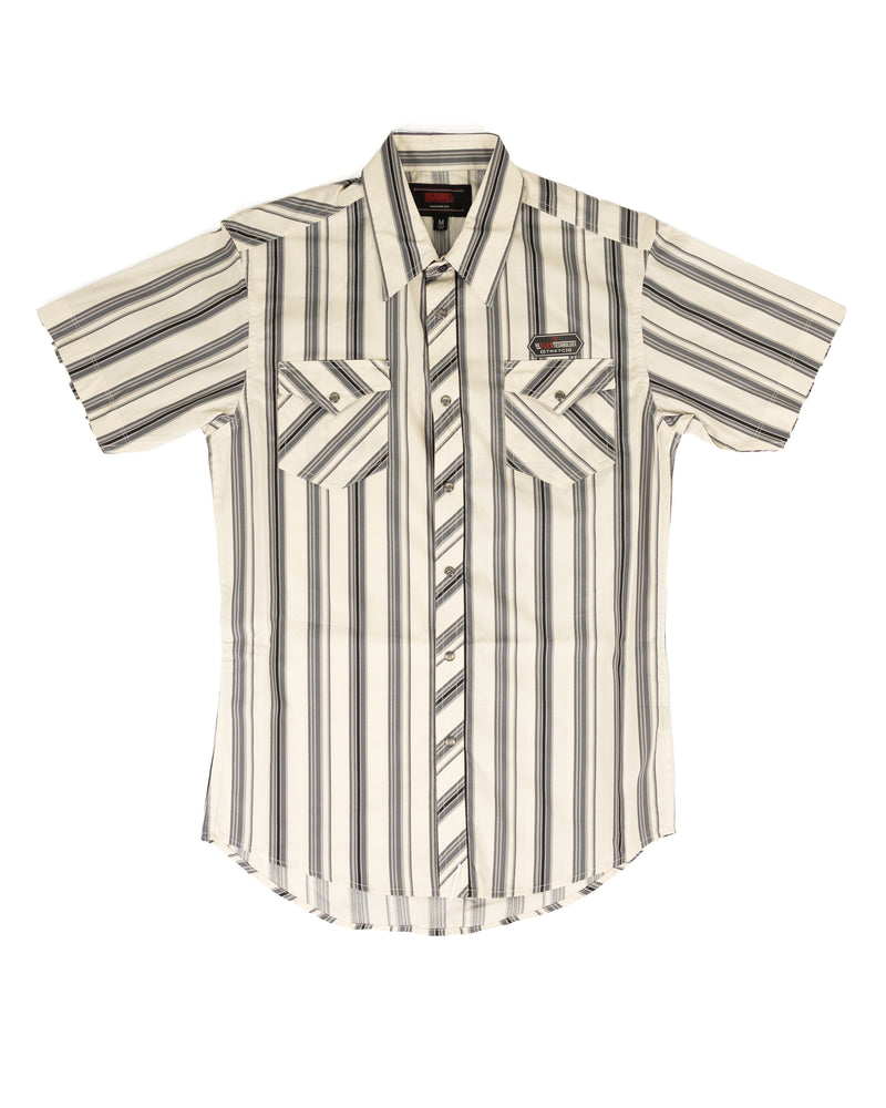 Rock and Roll Men's Short Sleeve Striped Snap Shirt BMN3S09650