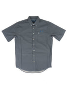Panhandle Men's Short Sleeve Blue Geo Printed Button Down Shirt RMB3S09535