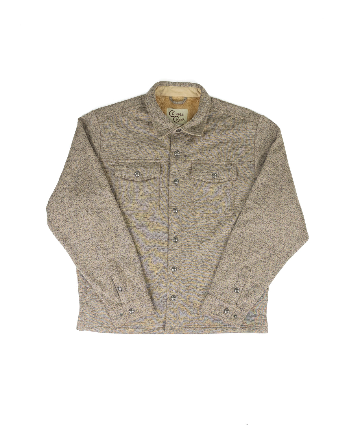 Cripple Creek Men's Brown Flint Snap Shacket with Faux Fur Lining CR45552-412