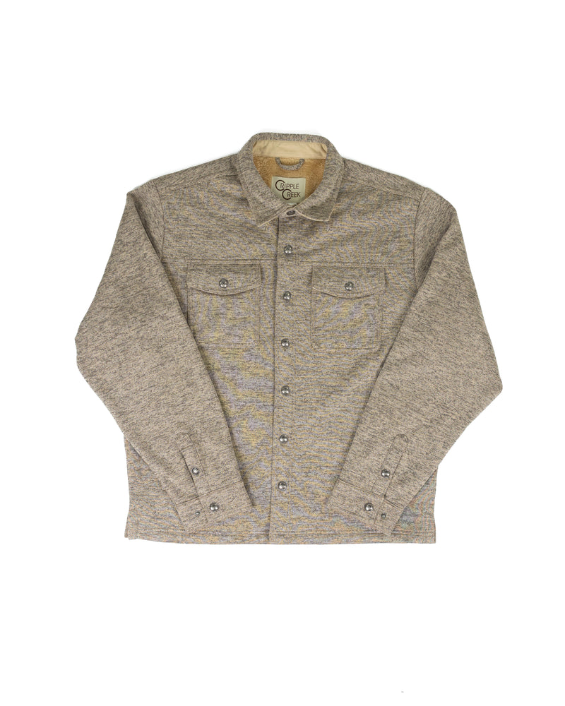 Cripple Creek Men's Brown Flint Snap Shacket with Faux Fur Lining CR45552-412
