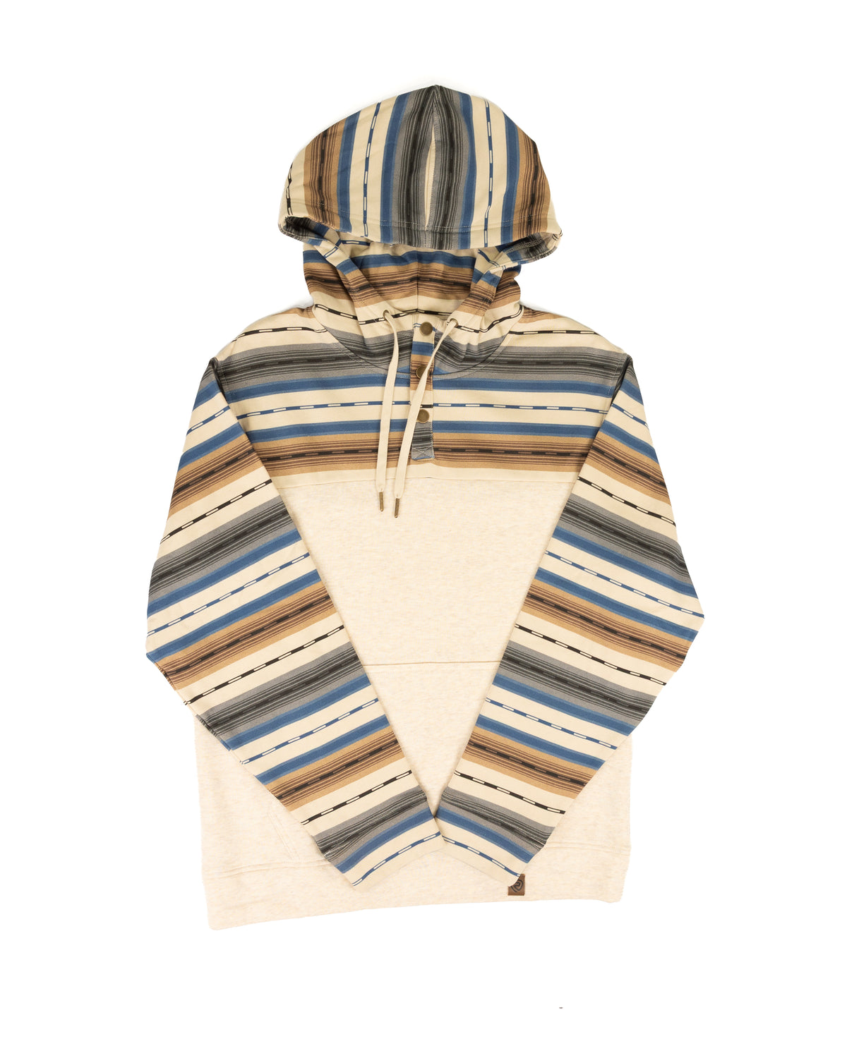 Rock and Roll Men's Serape Striped and Natural Pullover Hoodie BM94T09629