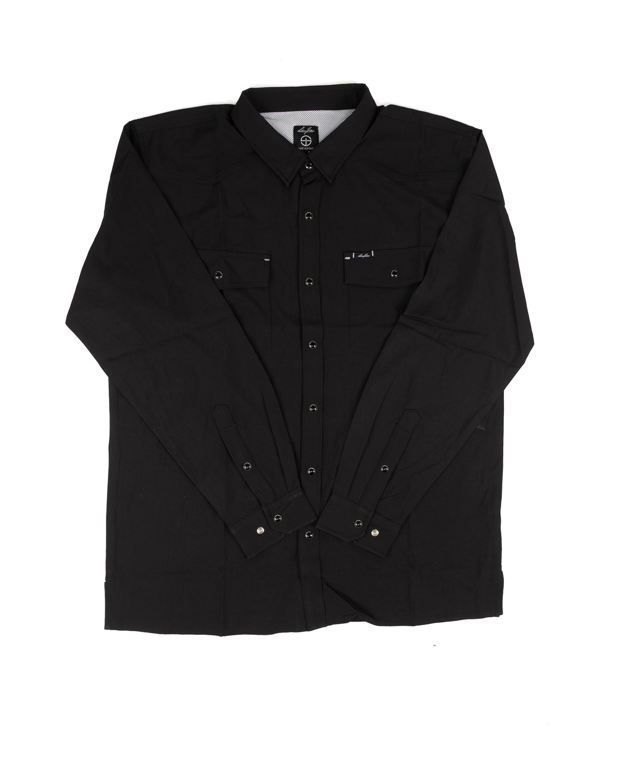SanJac Men's Long Sleeve Midnight Black Coahuila Snap Shirt COA-LS-MDNT-BLK