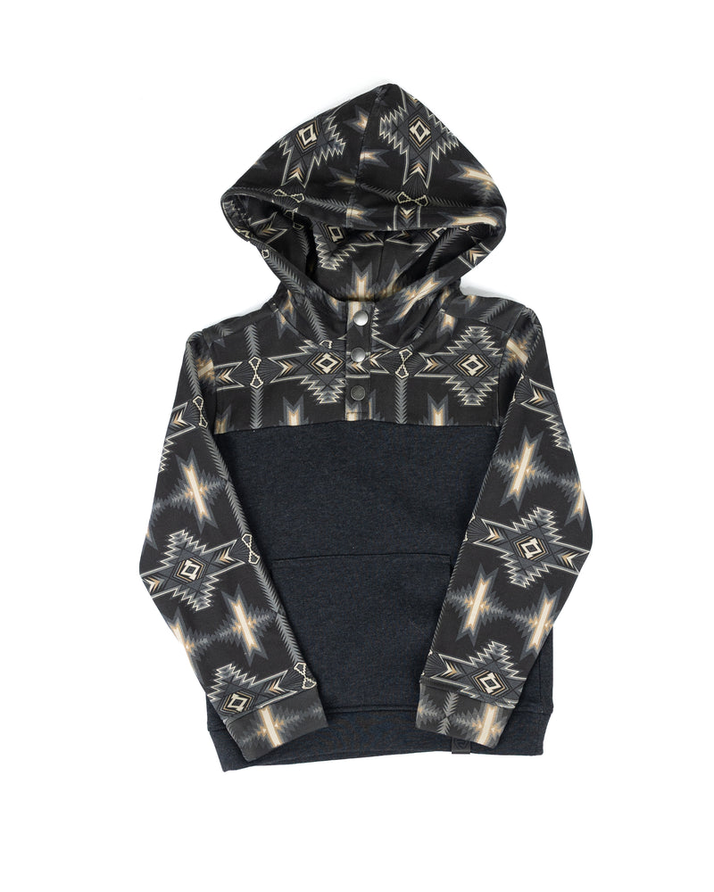Rock and Roll Boy's Black/Aztec Hoodie BB94T09626