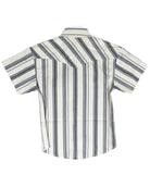 Rock and Roll Boy's Gray Striped Short Sleeve Snap Shirt BBN3S09650