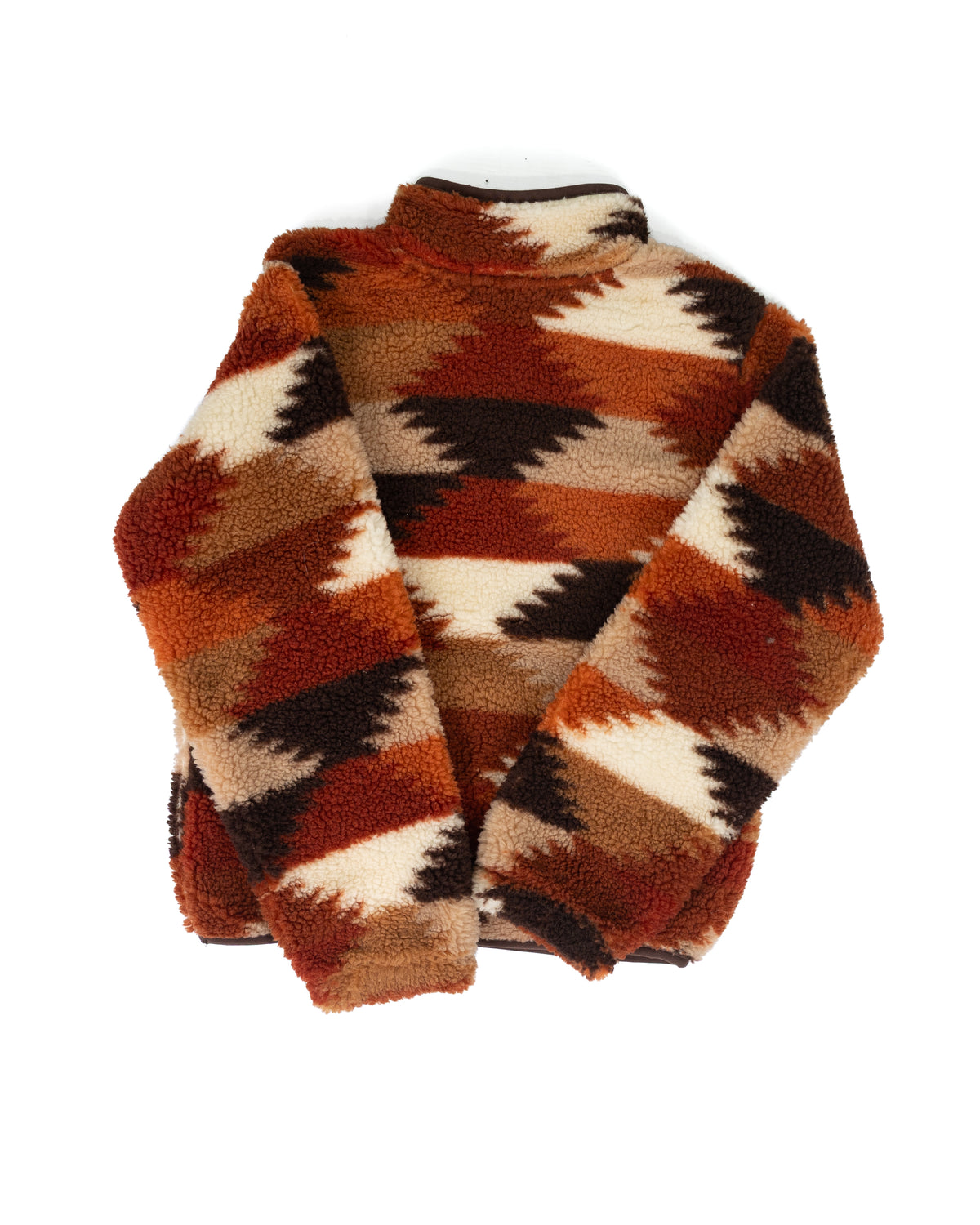 Rock and Roll Girl's Brown Patch Hexagon 1/4 Zip Sherpa BG91C09371