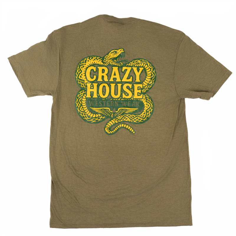 Crazy House Military Green Snake T-shirt 