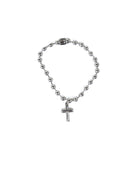 Women's 8" Long Stainless Steel Cross Charm Bracelet