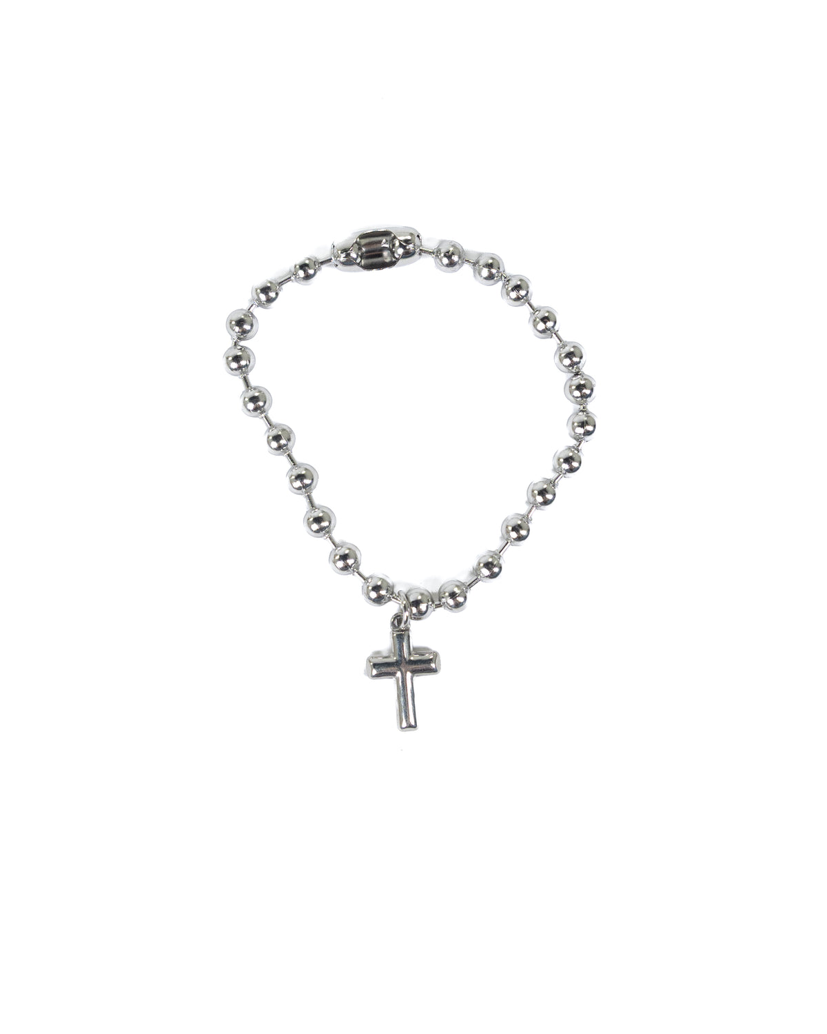 Women's 8" Long Stainless Steel Cross Charm Bracelet