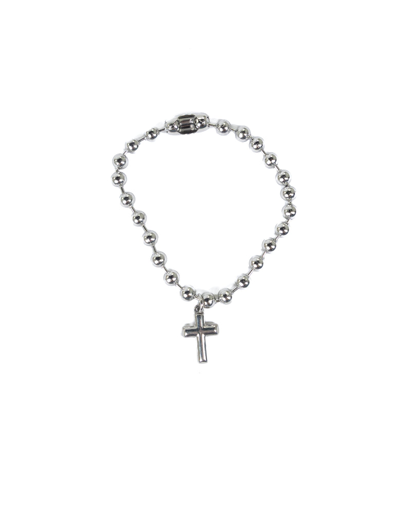 Women's 8" Long Stainless Steel Cross Charm Bracelet
