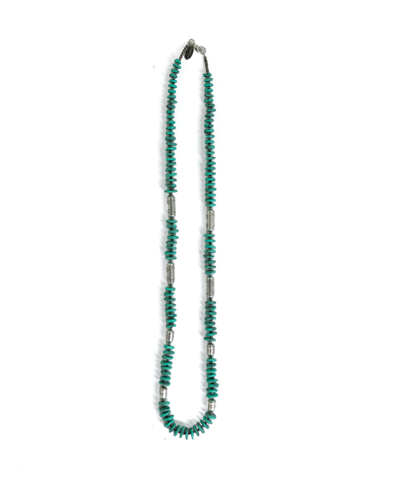 Women's Turquoise  Disc Style Necklace with Silver Accents 
