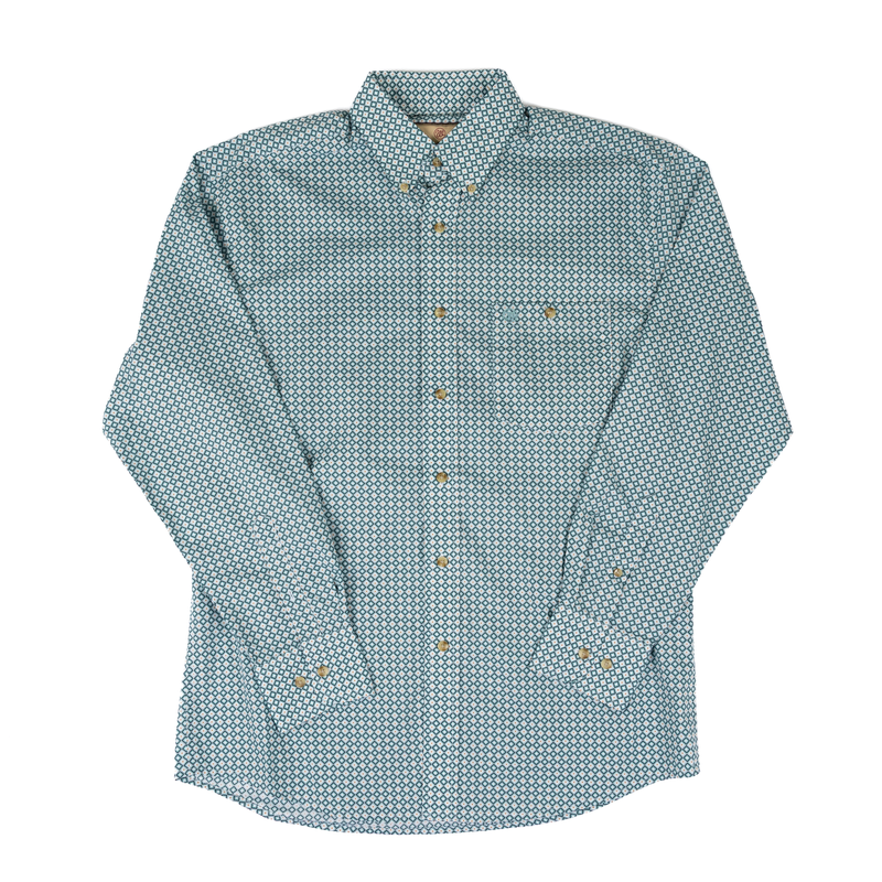 Men's Wrangler Turquoise Classic Fit Long Sleeve Western Shirt 112374599