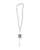 Women's Silver Chain necklace with Concho Pendant 