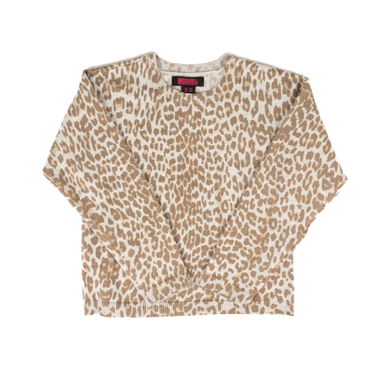 Rock and Roll Girl's Long Sleeve Cheetah Print Sweater BG32T09389