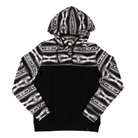 Men's Rock and Roll Denim Black and White Aztec Pullover Hoodie BM94T07703