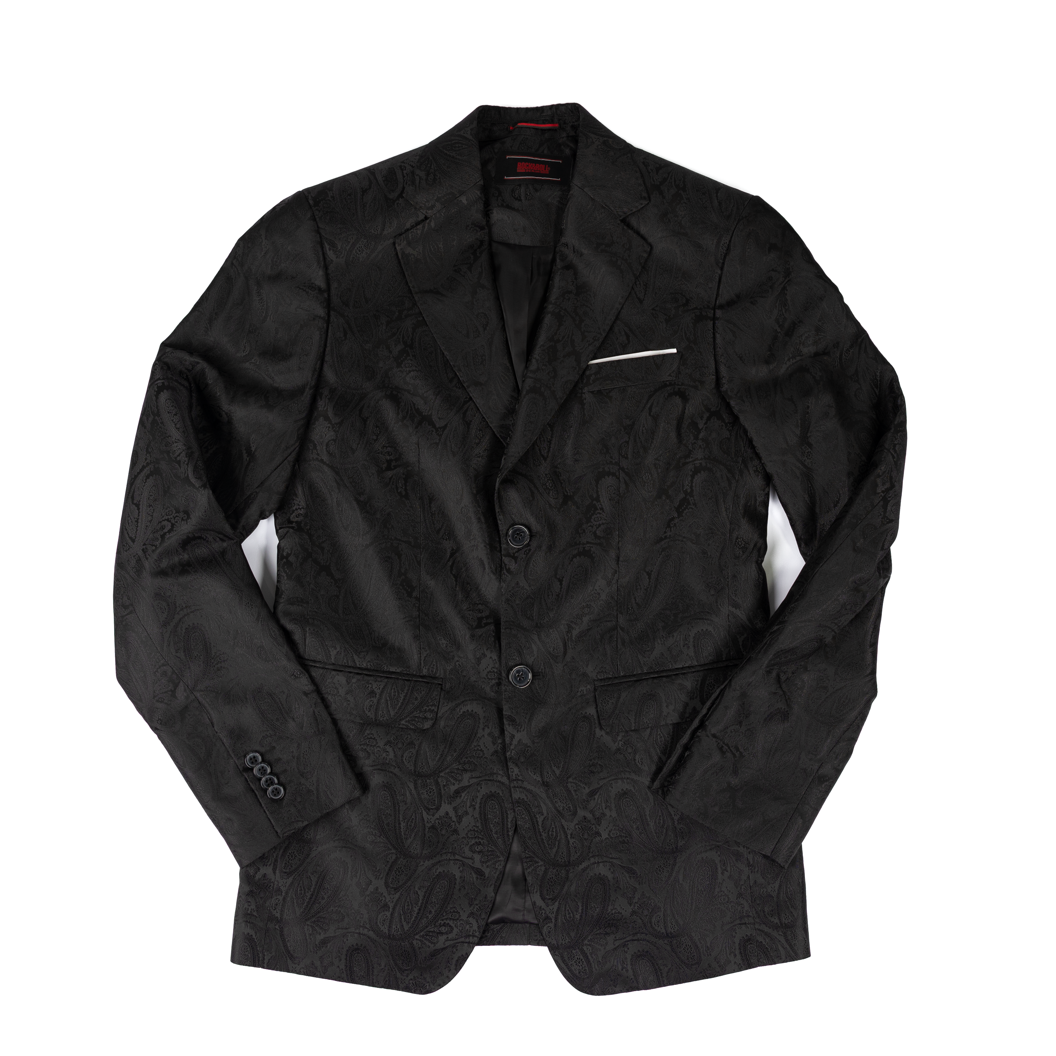 Men's Rock and Roll Black Paisley Sports Coat BM96C07478