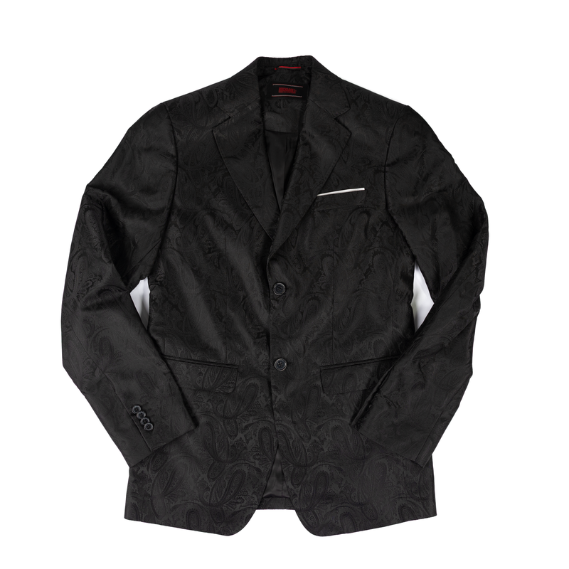Men's Rock and Roll Black Paisley Sports Coat BM96C07478