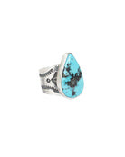 Women's Handmade Adjustable Teardrop Turquoise Ring 