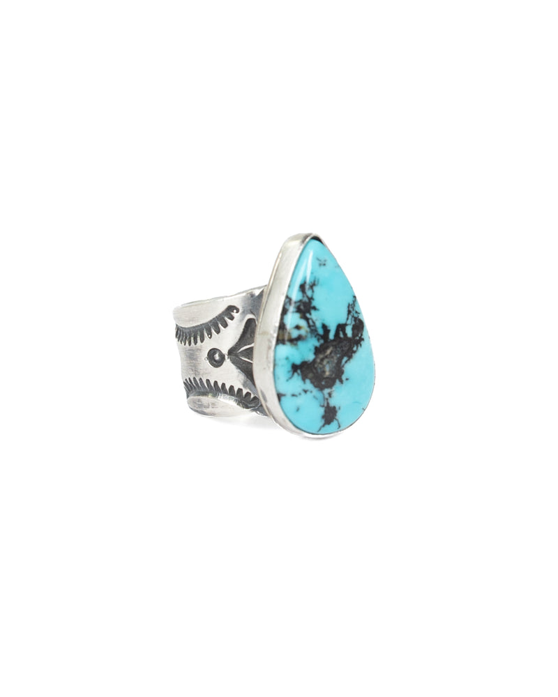 Women's Handmade Adjustable Teardrop Turquoise Ring 