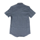 Rock and Roll Men's Dobby Blue Yarn Dye Short Sleeve Snap Shirt BMN3S09434