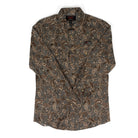 Rock and Roll Men's Brown Paisley Long Sleeve Snap Shirt 